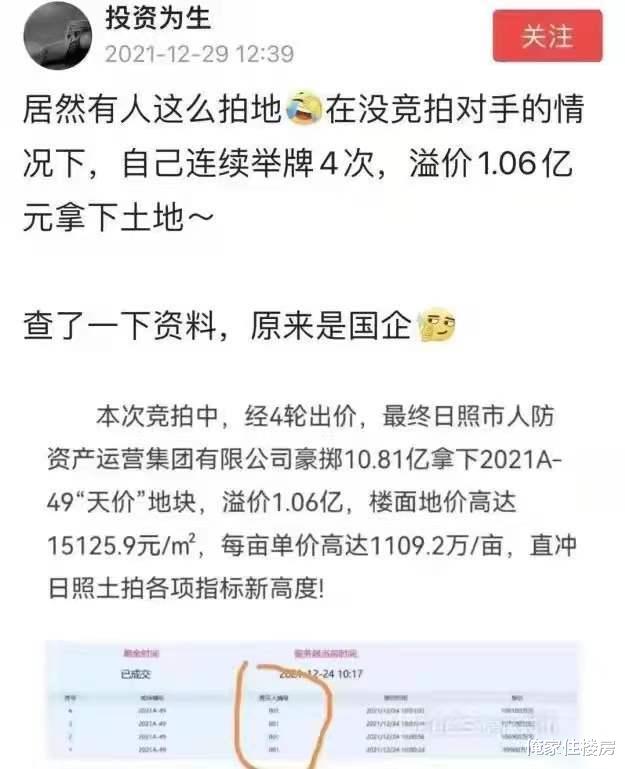张岩|房企拿地没有对手，却连续举牌4次，就因为是国企有钱任性？