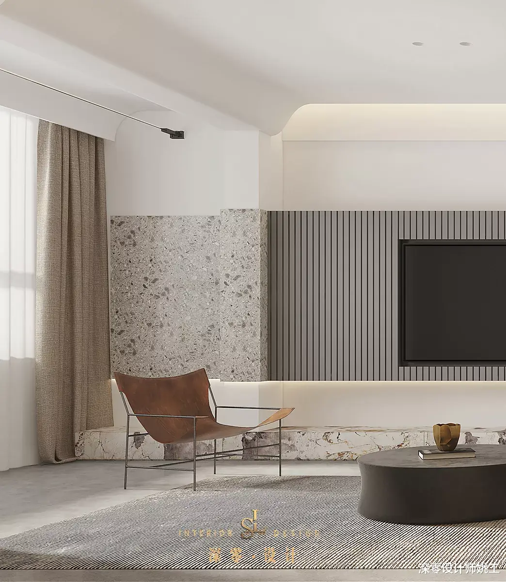 122㎡新房的高级场面,坚持用木饰面和简约白,一不小心装出大宅感