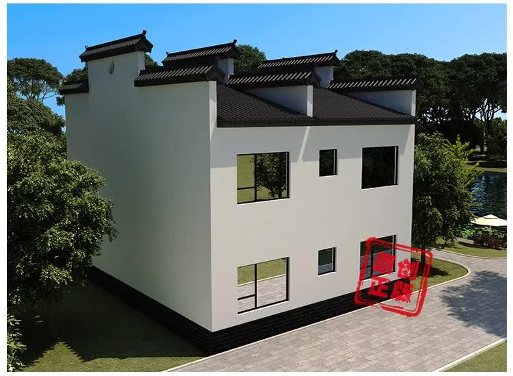 |10×13米徽派别墅，独具清雅风格，中国风才是最绝的