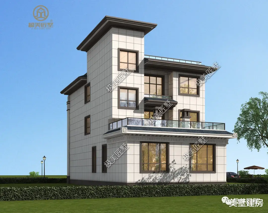 开间9.46米，新中式三层平顶别墅，早建早享受！