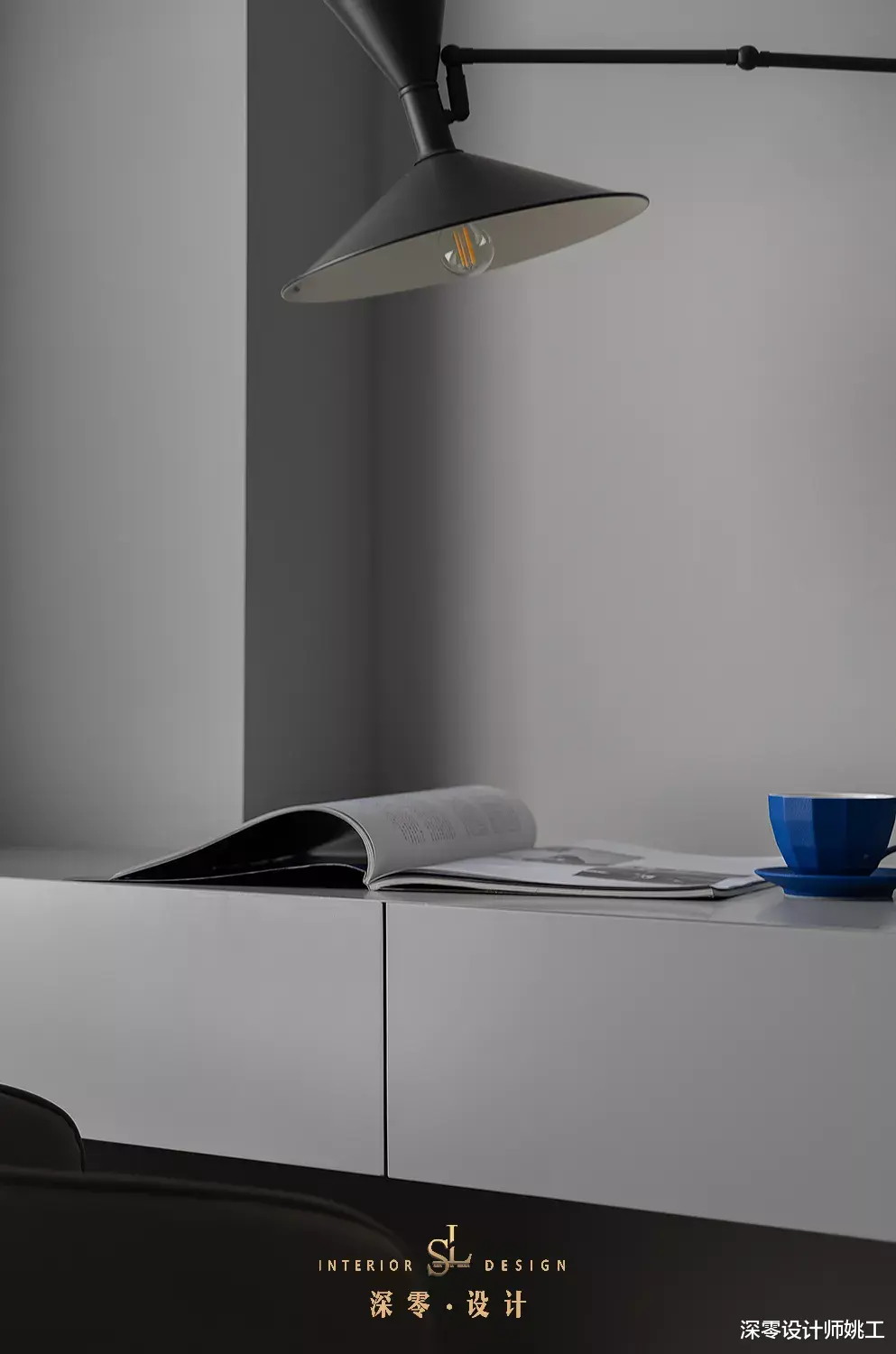 这是我见过最静谧的四居室,160㎡的蓝白灰,每一个空间都非常漂亮