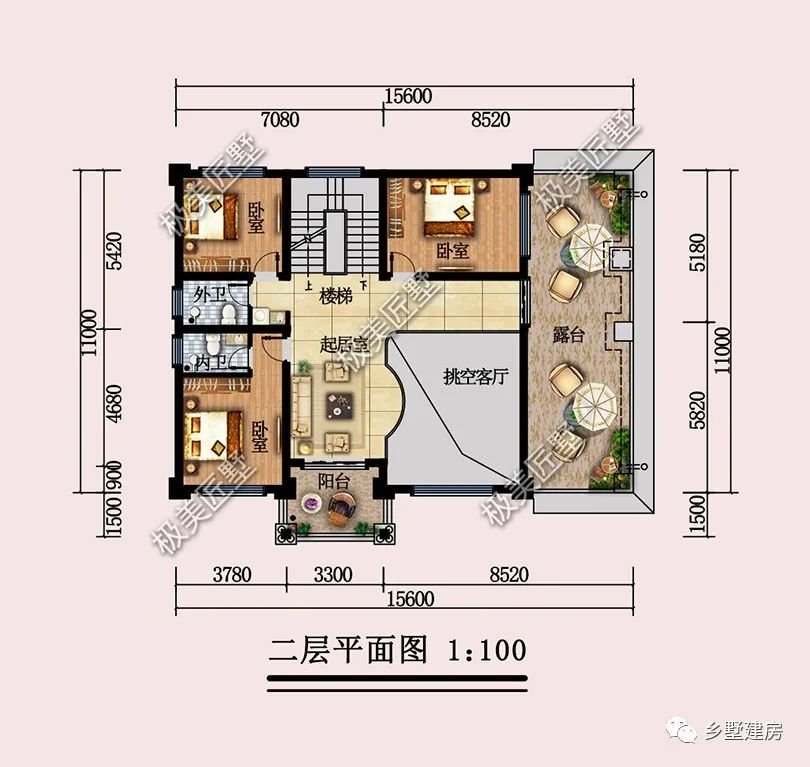 15.6X11米，三层带车库欧式别墅，美观实用