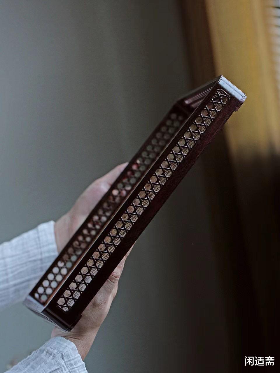 紫砂|万字锦地纹,紫檀文承盘,文房藏品