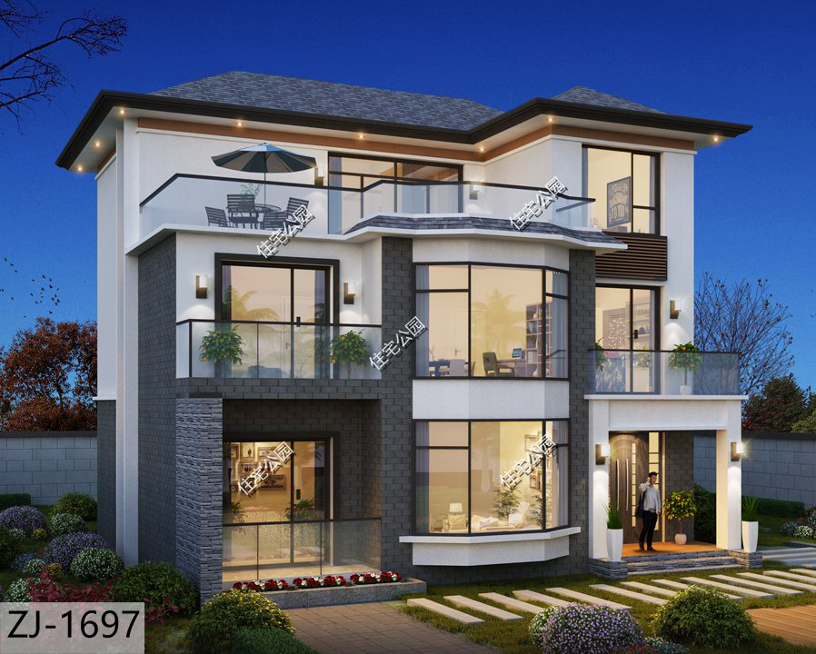 |浙江范先生自建现代别墅，300多平的房子设计6间卧室，超美超划算