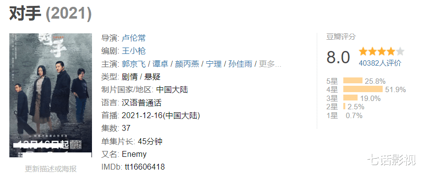 间谍|年度“黑马”《对手》，最终还是被结局拖了后腿