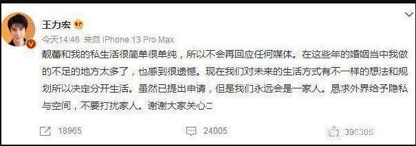王力宏|王力宏官宣已离婚,网友曝宏迪旧情复燃,性取向引关注