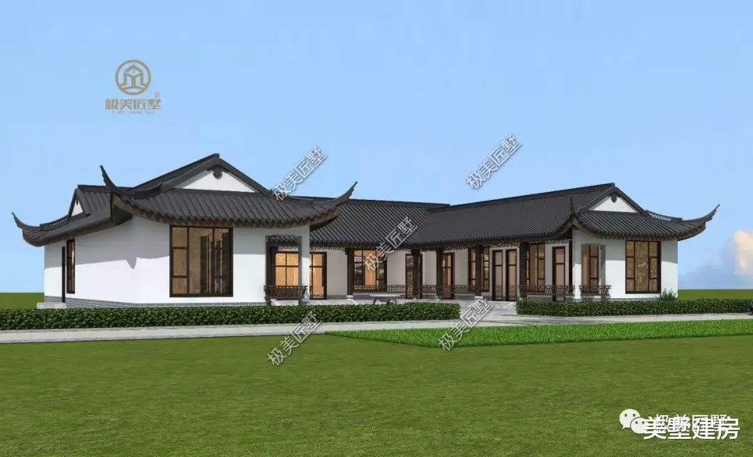 大气的合院别墅,对称设计,这样建好看又经典实用