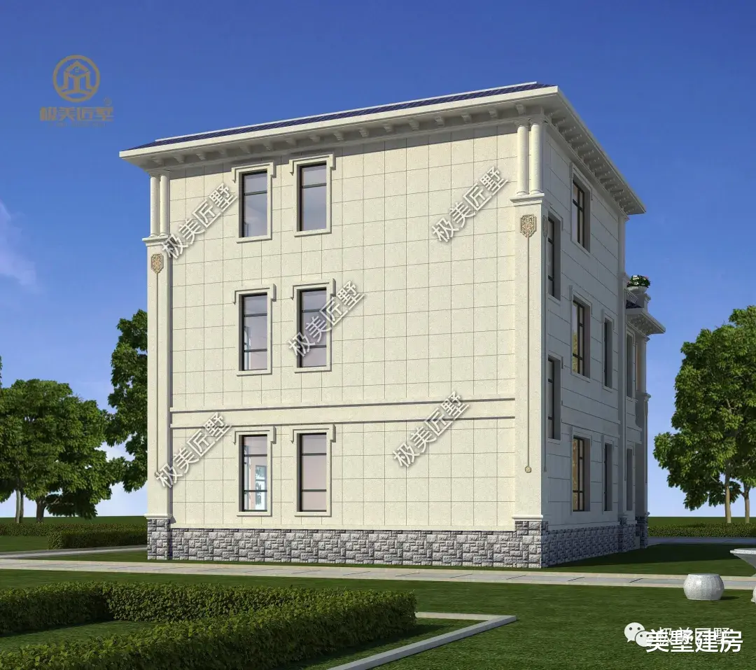 农村三层平顶简欧风怎么建好看,这个就可以参考!