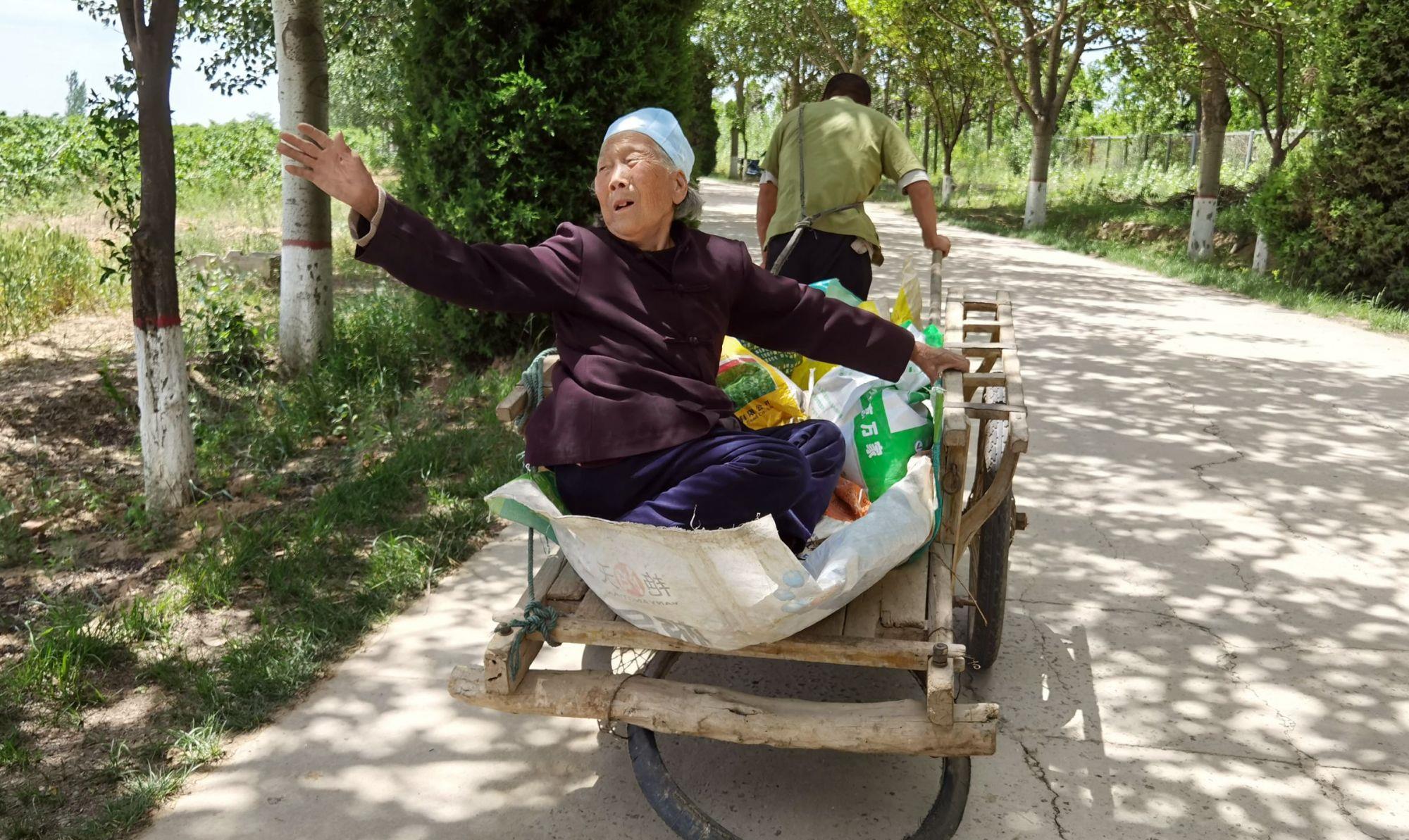行摄六 52岁儿拉84岁母亲走20里路，卖药材赚50元不吃午饭，结局感人