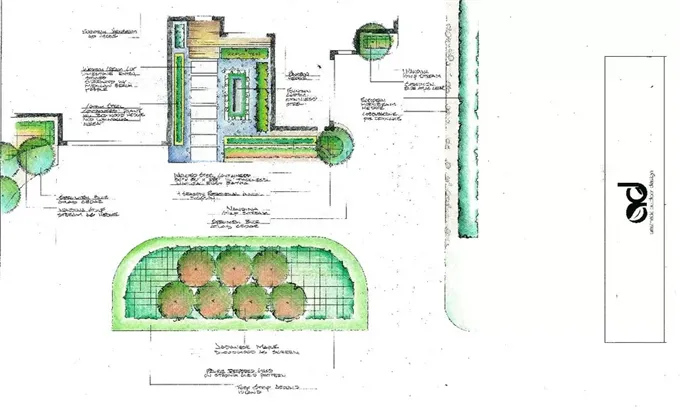 这个设计感十足,色彩斑斓的现代庭院,真漂亮!