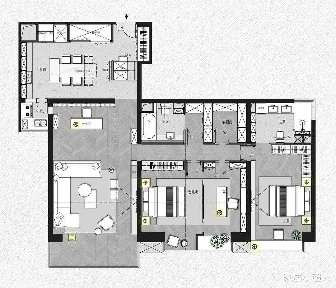 豪华现代三居室,奢华不失格调,让你享受极致浪漫和优雅