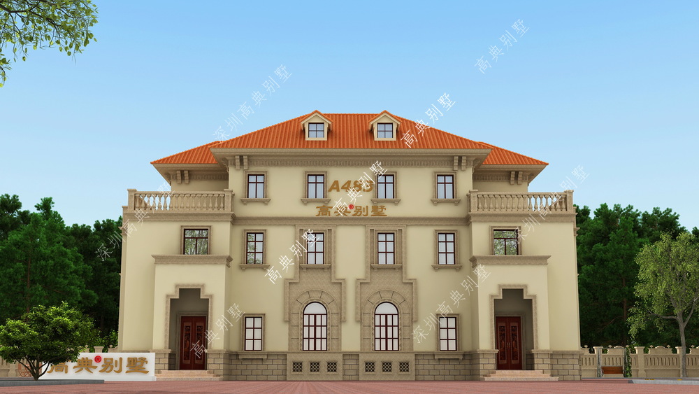 这款豪华的欧式双拼别墅,农村兄弟建一栋,共享天伦乐。