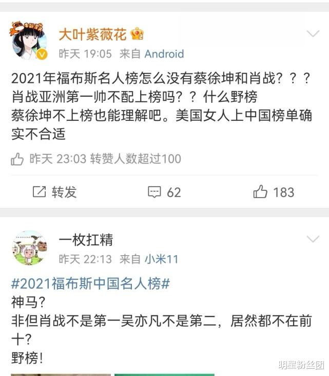 肖战|肖战未上福布斯名人榜，粉丝不满称其野榜，和王一博差距越来越大