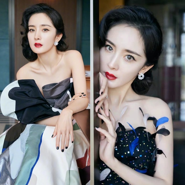 杨幂|芭莎慈善夜，杨幂忙着独美、撒狗粮和凭一己之力拉高了吃席档次