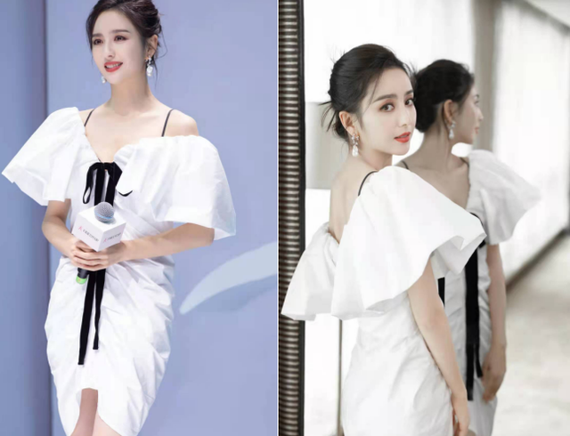 欧阳奋强|佟丽娅离婚后出席活动！穿抹胸裙秀白皙香肩，红唇妩媚姿势撩人