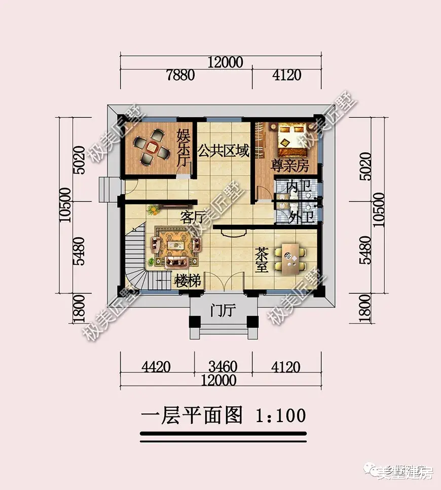 背景墙|占地120平也能建豪宅,三层欧式设计,美观大气