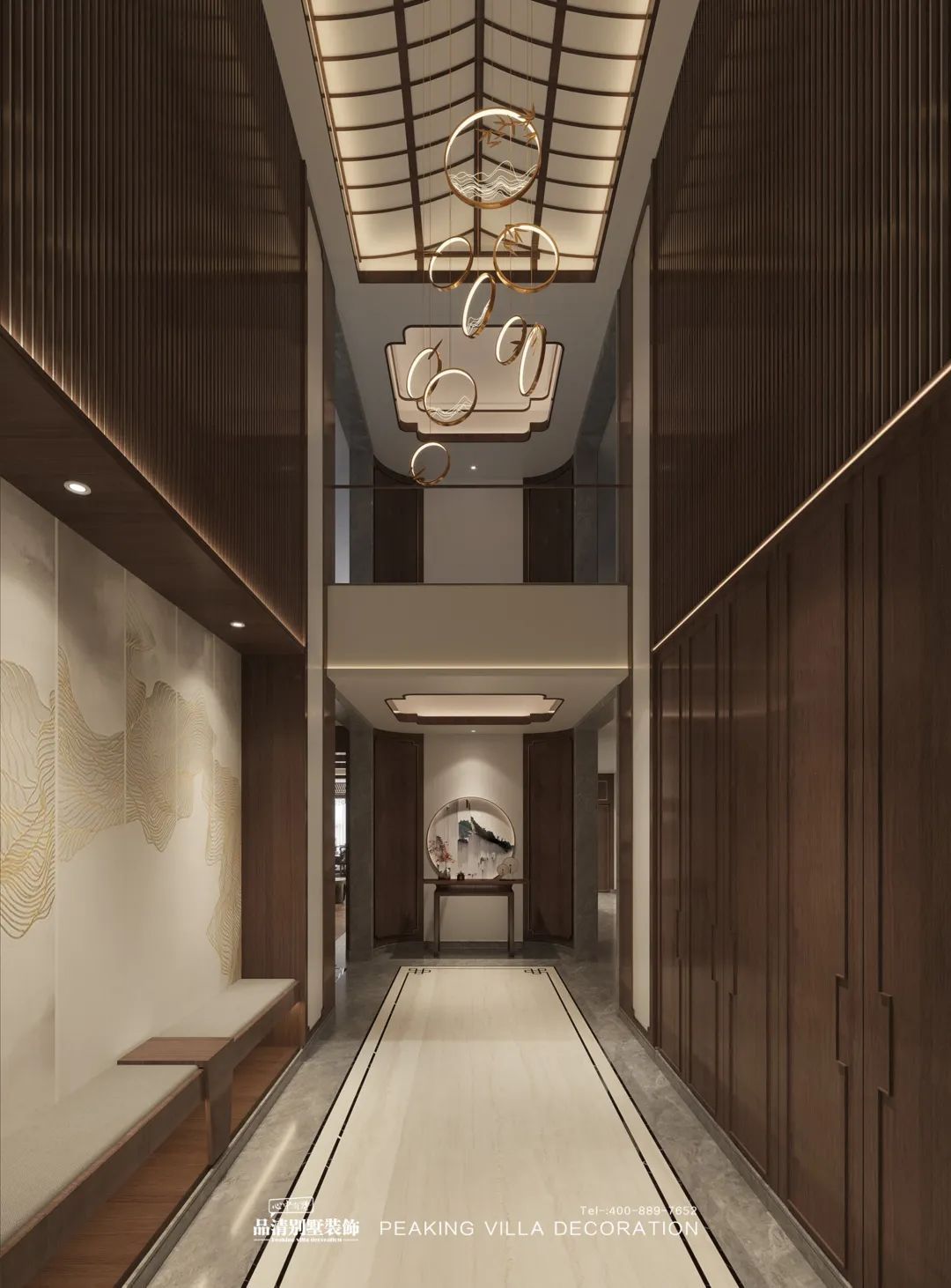 别墅装修|在1800㎡别墅中品味新中式里的诗境美学