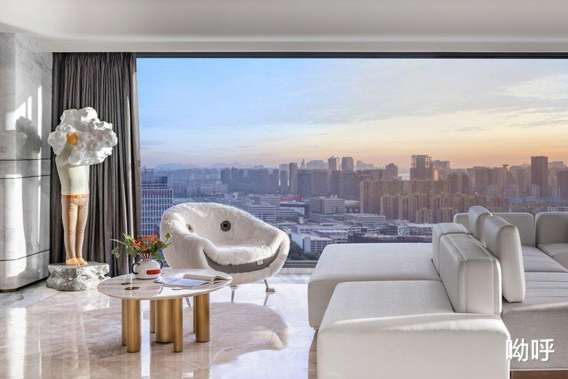 T. K CHU 设计 “OPUS ONE” 中国杭州大理石顶层公寓