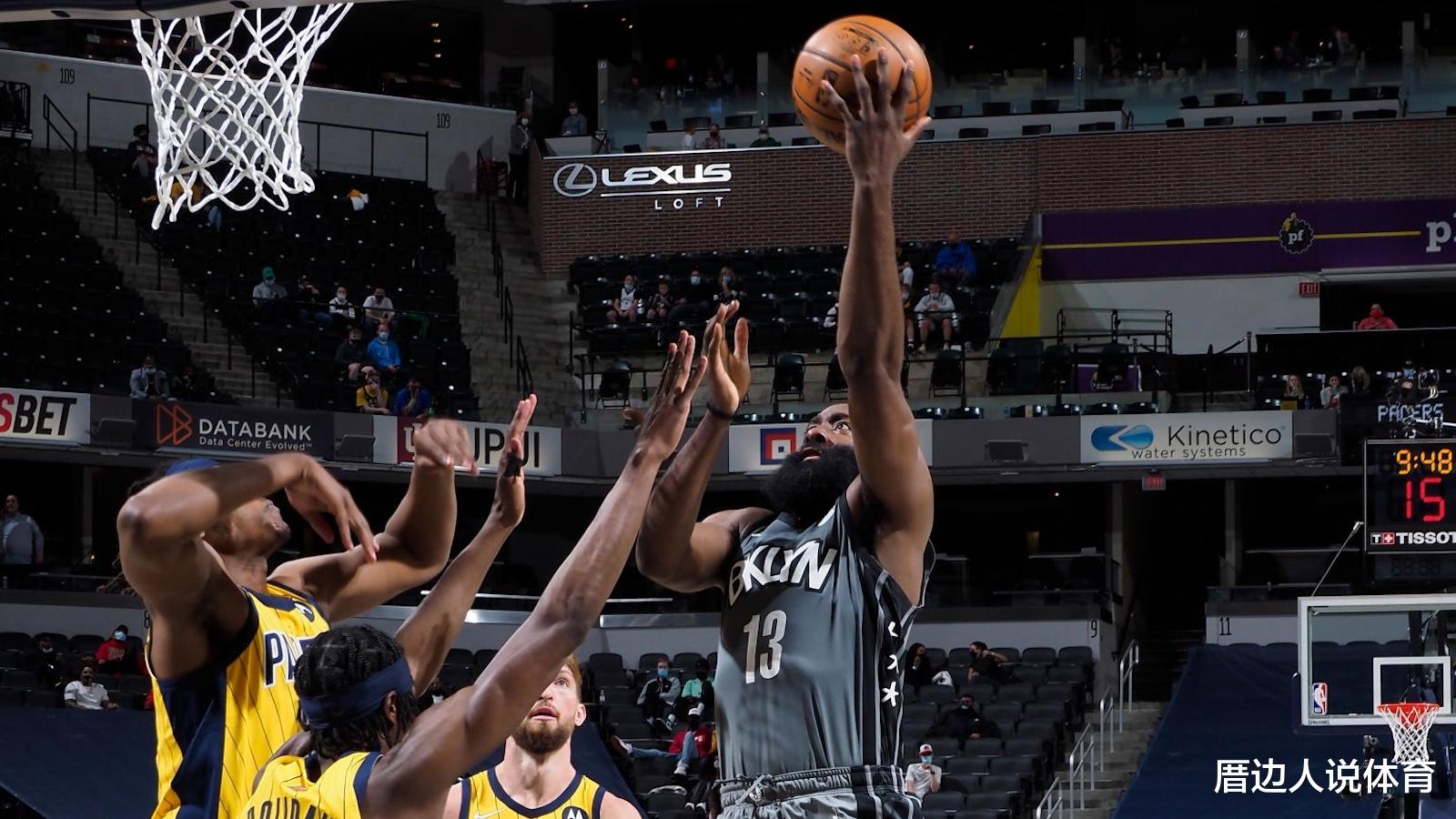 詹姆斯·哈登|末節14分帶隊6連勝！哈登40+15+10刷6紀錄：累得場邊大口喘氣