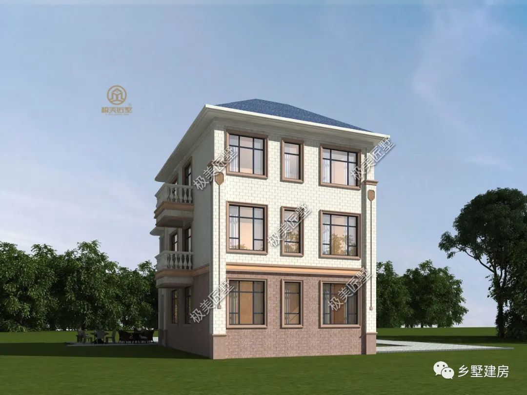 8.5X11.5米,小开间别墅这样设计就不错,美观实用