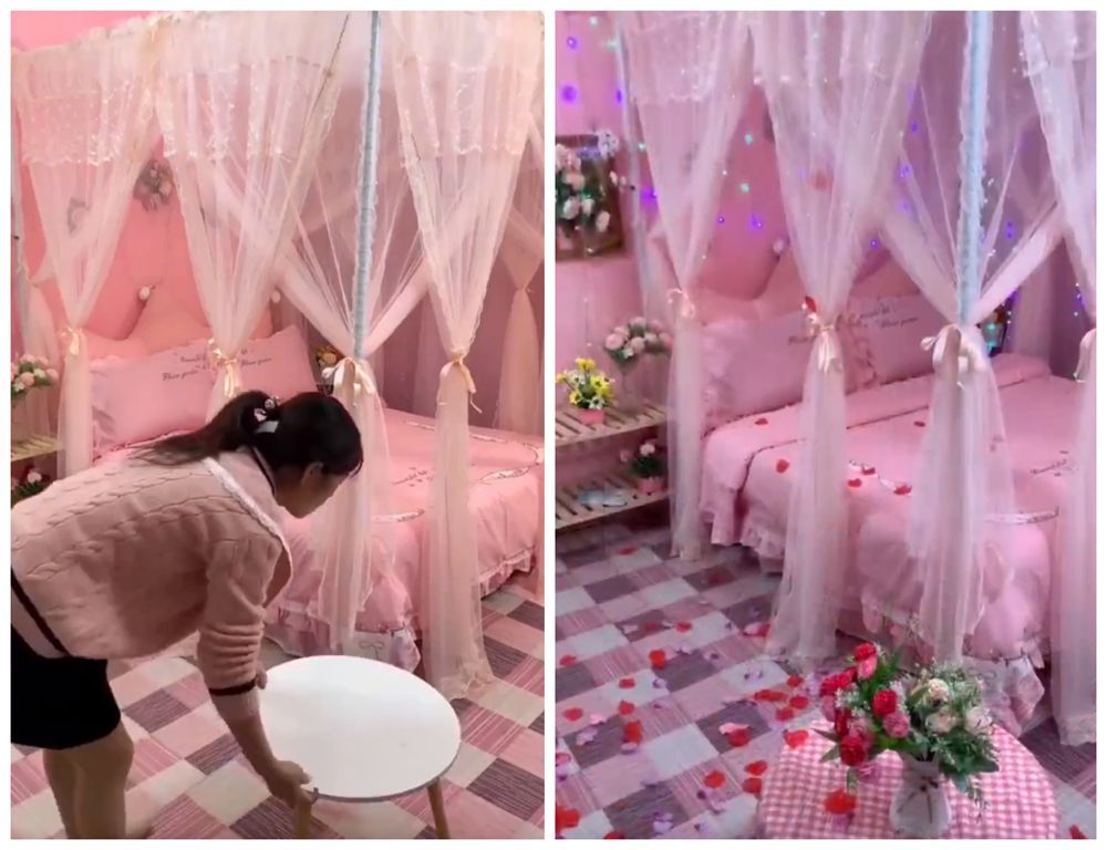 姑娘穷装废弃小屋，亲自动手，超低预算将破败卧室变成“公主风”