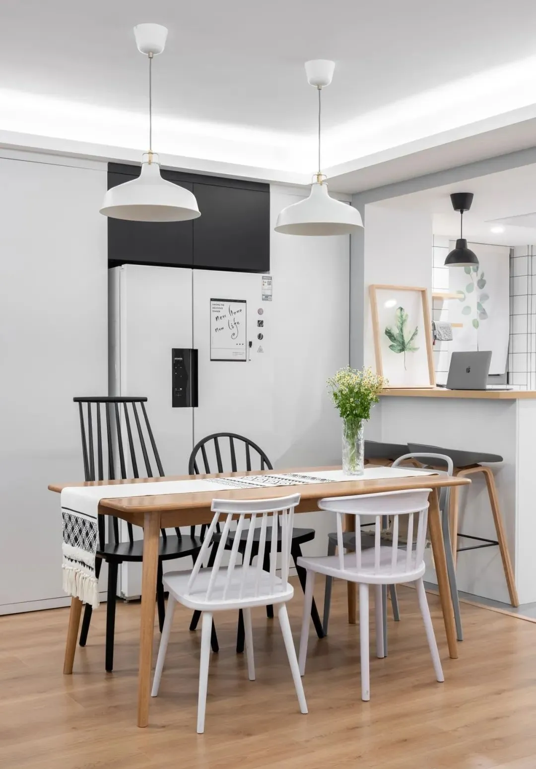 107㎡北欧风三居室，客餐厨一体，还有开阔健身室，带娃健身两不误！