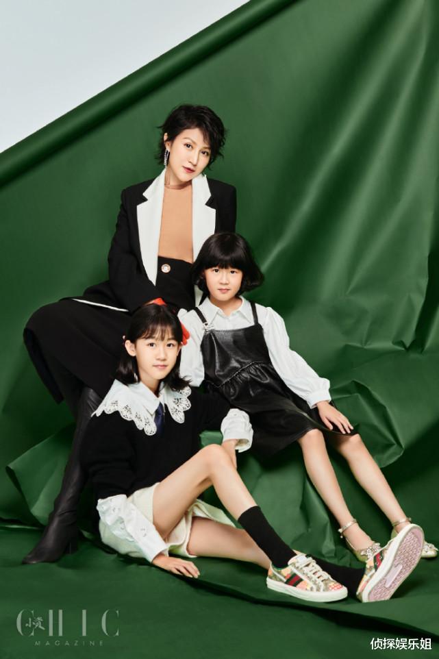 bridge|陆毅妻女合体拍大片，12岁贝儿个头直追妈妈，母女仨同款长腿抢镜