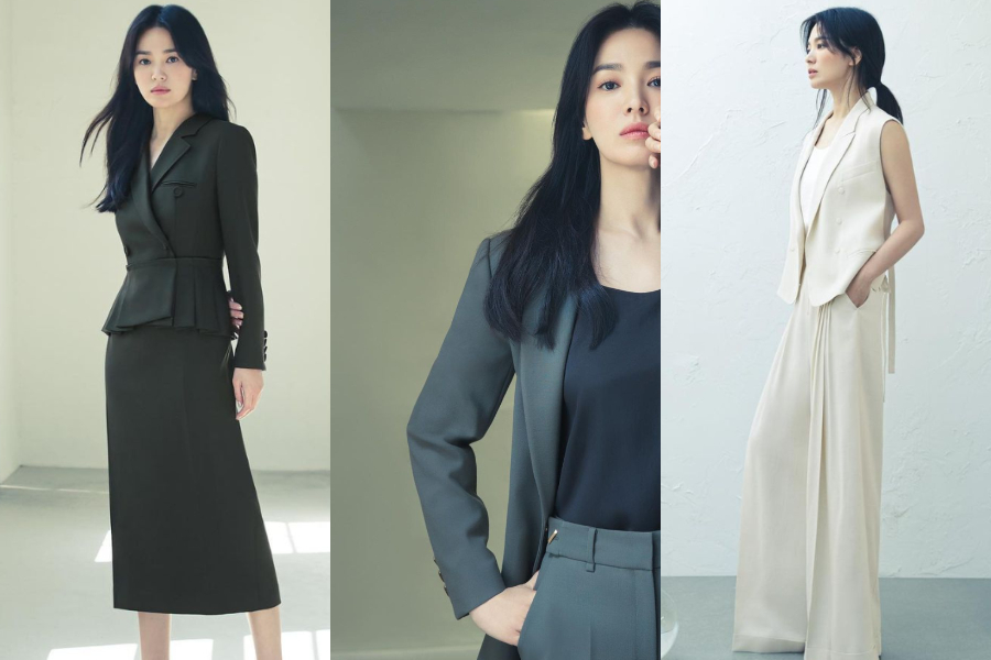宋慧乔|宋慧乔初秋OL装化身帅气CEO，时尚穿搭成范本，长裙裤装都能驾驭