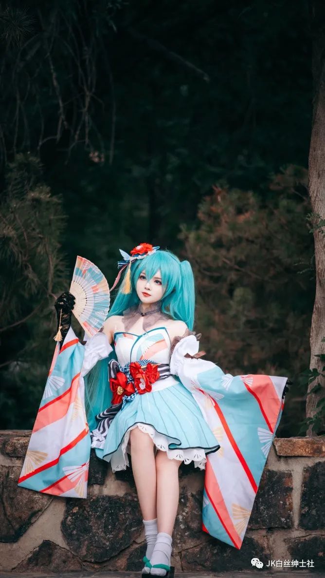 |cos：miku和风舞娘cos正片@黑然