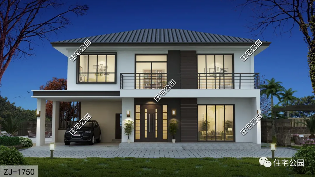 15×11米现代别墅,多卧室+简约室内设计,造就纯粹生活