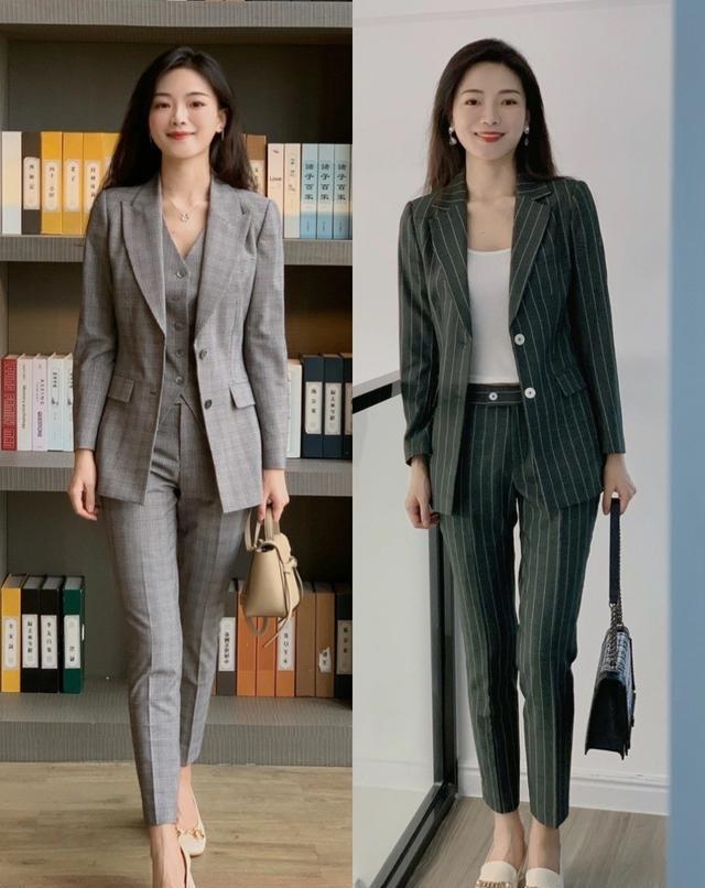 |今年火了一种通勤穿法，叫“西装成套穿”，简约高级关键是有气质