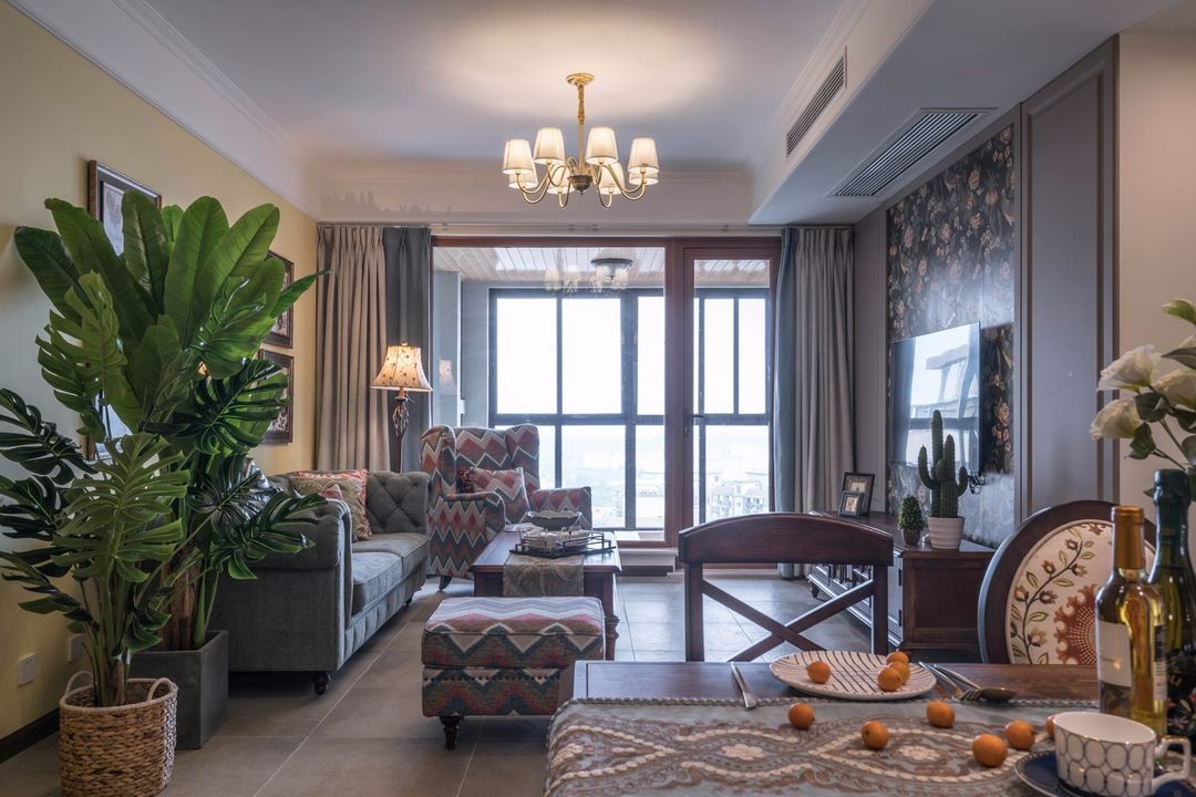 家居超人|用绿植装扮家居空间，打造清新的美式三居室，很适合做婚房