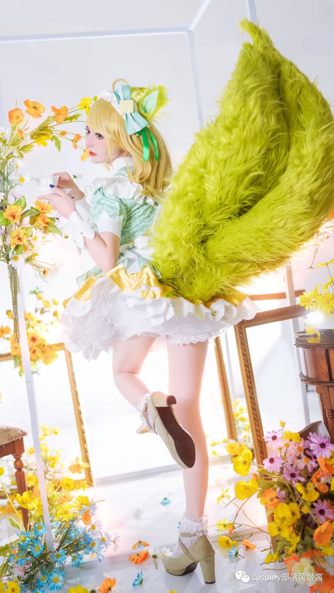 同人|cos：王者荣耀同人妲己女仆cos正片@淼唯