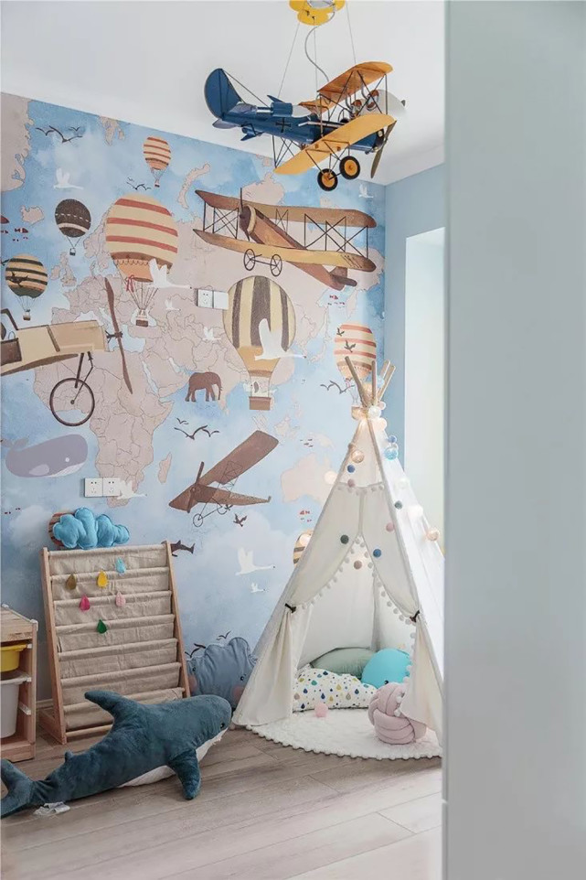 |100平美式风三居室，卡座与餐边柜一体式设计颜值很高