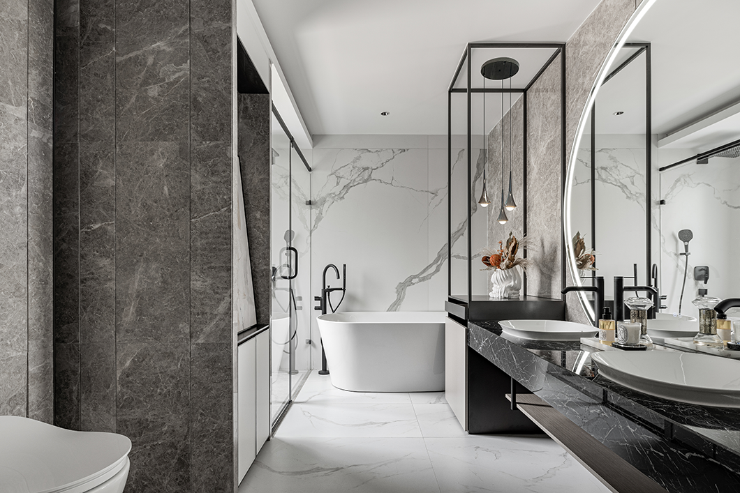 |别墅装修案例|400㎡简洁高级灰，当代都市，精致生活！