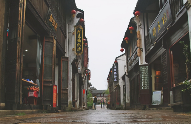 若珍|浙江嘉兴一古镇，有着粽子博物馆，夜晚月亮倒在河中，幽美静谧