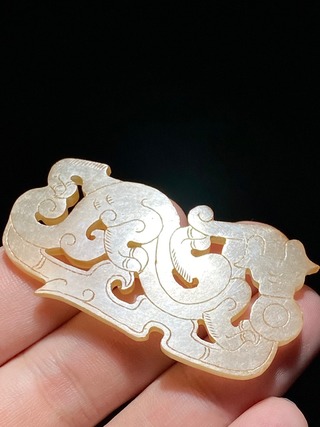 玉佩|明以前 和田玉籽料 白玉 螭龙纹 玉佩 挂件