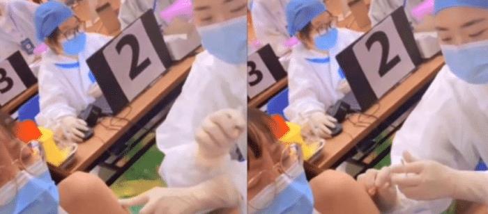  妹子你这是在打疫苗吗，咋搞得跟拍伦理剧似的，哈哈哈！