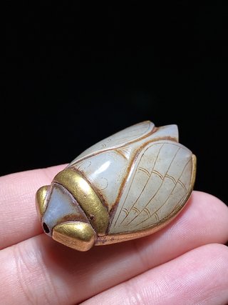 |留皮 白玉 瑞兽 把件 挂件