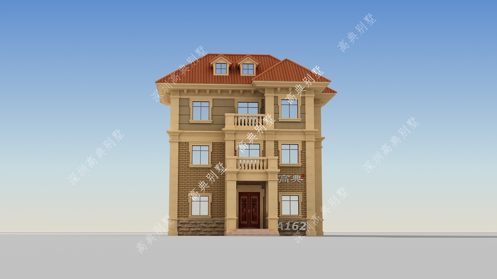 金木水火土别墅设计|三层欧式自建房，房屋结构层次分明，设计美观大气。