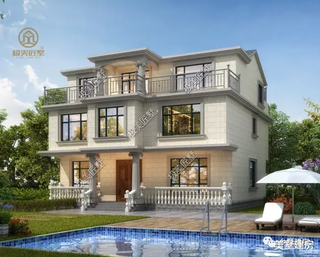 占地130平,三层欧式风别墅这样建,豪华且大气