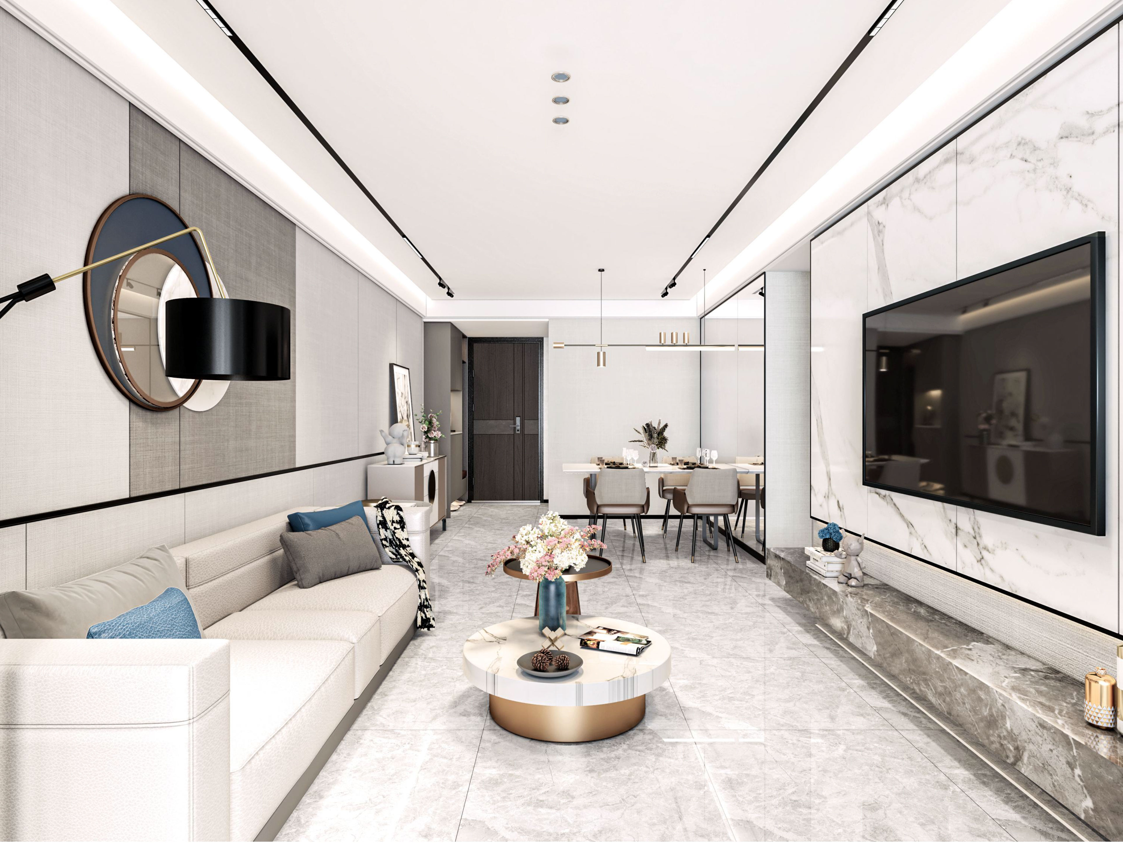 菲莫斯设计:105m2会宁样板间,现代风尚,雅致内敛超有范儿