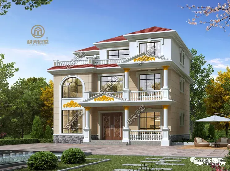 12×12.5米，三层欧式豪华大别墅，轻奢精美，高端大气！