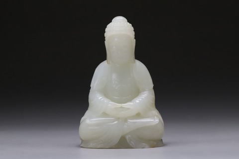 和田玉籽料|舊藏和田玉籽料“释迦牟尼佛”座像