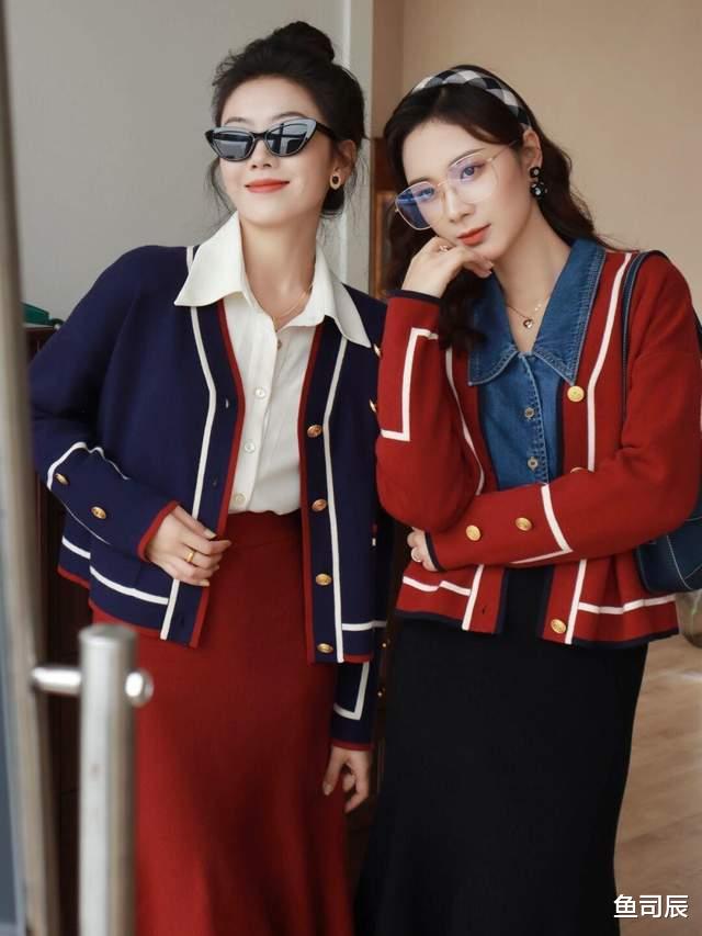 鱼司辰|复古潮流的姐妹装,同款不同颜色,穿出不同的韵味,秋天必选