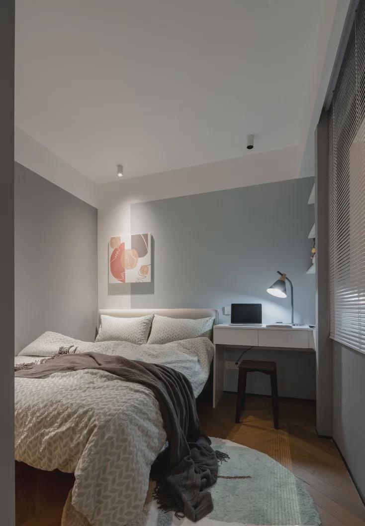 |80㎡现代简约,餐厅、书房、客卧三合一,高颜值拼色墙时髦有腔调