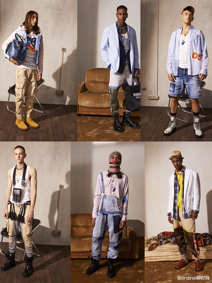 Bordine聊时尚 Dsquared2 2022春季,看起来并不怎么搭调的穿搭,则更为坚强