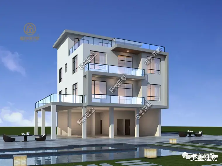 14×12米，四层现代风格别墅，简约时尚，设计感十足！