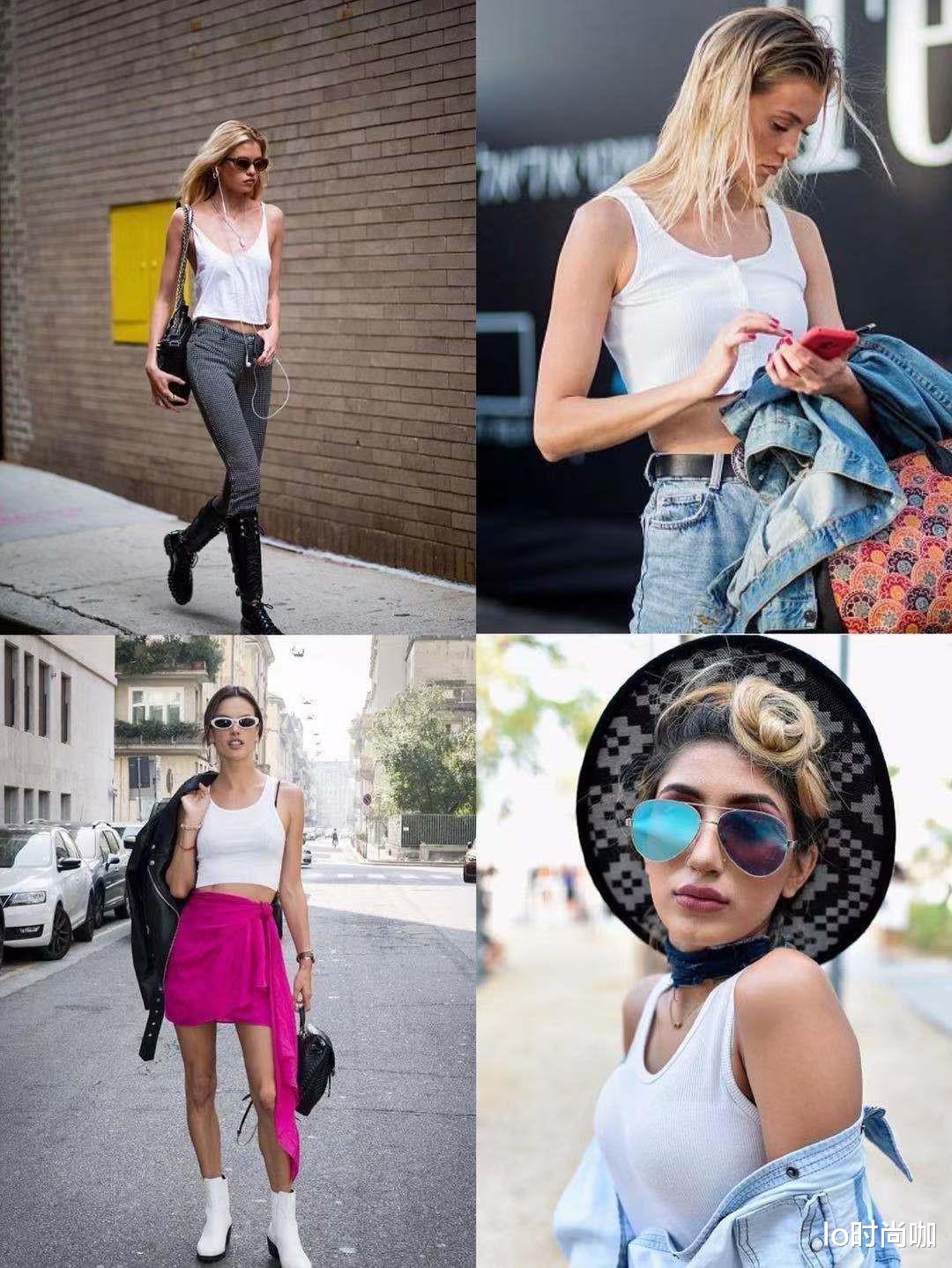 lo时尚咖|夏日背心穿搭太吸晴，看看这些搭配，简约时尚又百搭，回头率暴增