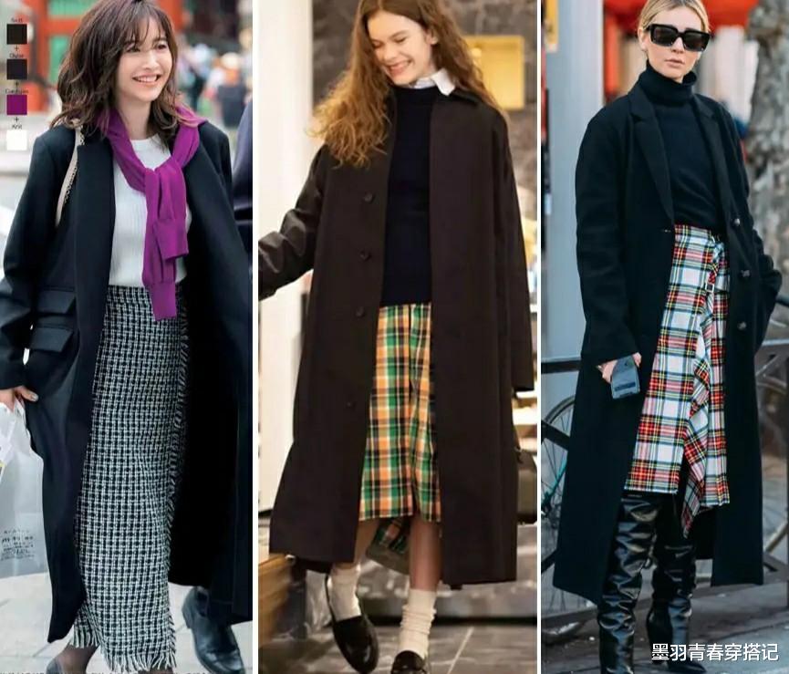 墨羽青春穿搭记 米色、驼色、红色，都不如“黑大衣”，时髦百搭，不挑年龄身材